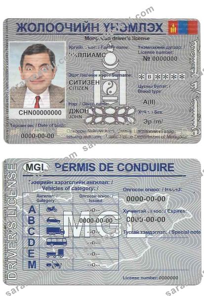 Mongolia driving license